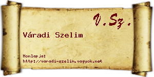 Váradi Szelim névjegykártya